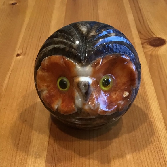 Vintage Other - VINTAGE ALABASTER OWL MCM PAPERWEIGHT FIGURE-ITALY